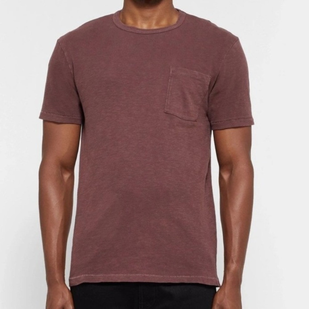 J.Crew Mens Garment-Dyed Slub Cotton Pocket T-Shirt XXL Terracotta NWOT